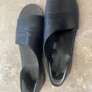 Vince Womens Half D'orsay Open Toe Flat Size 7